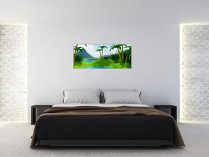 Obraz - Jazerá v jungli (120x50 cm)