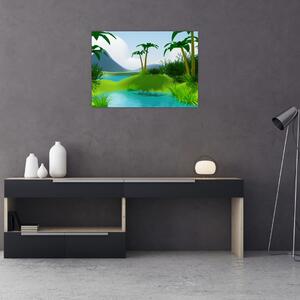 Obraz - Jazerá v jungli (70x50 cm)
