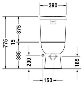 Duravit D-Code - Stojace kombi WC, 360x695 mm, biela 21420900002