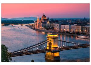 Obraz - Panorama mesta, Budapešť, Maďarsko (90x60 cm)