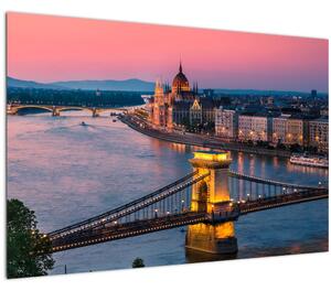 Obraz - Panorama mesta, Budapešť, Maďarsko (90x60 cm)