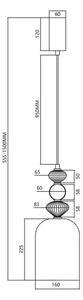 LED Luster na lanku ARTE LED/12W/230V pr. 16 cm čierna