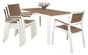 Keter Harmony set stůl + 4 židle bílý / cappuccino