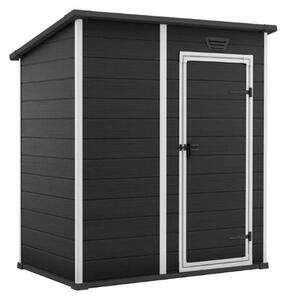Záhradný domček Keter Essential Shed 6x4 – 112 × 184 × 195 cm – tmavošedý/biely