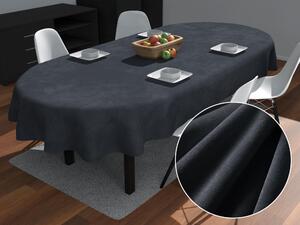 Biante Veľký zamatový oválny obrus Velvet Premium SVP-004 Antracitovo sivý 260x320 cm