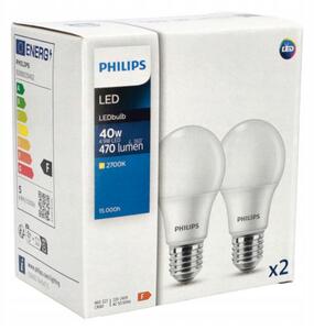 2x LED žiarovka Philips E27 - 4,9 W - 470lm - 2700K