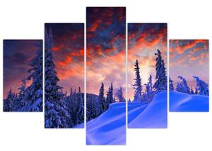 Obraz - Zimný súmrak (150x105 cm)