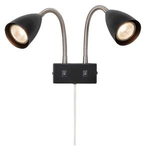 Markslöjd - Ciro 2 Nástenné Svietidlo Black/Steel