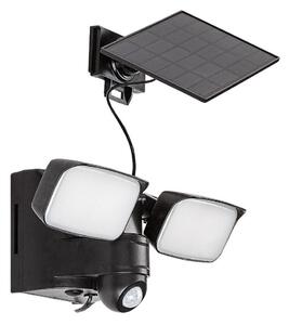 Rabalux 77091 - LED solárne nástenné svietidlo LESZNO 2xLED/5W/3,7V IP54 čierne