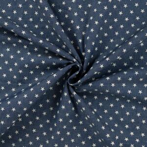 Metráž Šatovka Chambray - Denim hviezdy