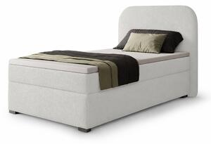Jednolôžková boxspring posteľ s úložným priestorom Gavin 90x200 - biela