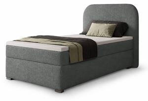 Jednolôžková boxspring posteľ s úložným priestorom Gavin 90x200 - sivá