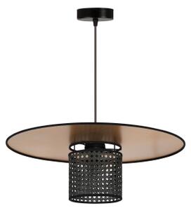Duolla - Luster na lanku TOKYO RATTAN 1xE27/15W/230V pr. 50 cm zlatá/čierna