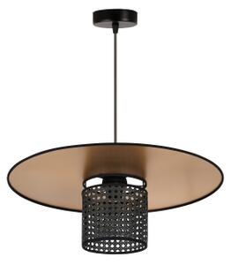 Duolla - Luster na lanku TOKYO RATTAN 1xE27/15W/230V pr. 50 cm zlatá/čierna