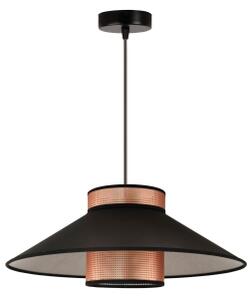 Duolla - Luster na lanku RIO SHINY 1xE27/15W/230V pr. 45 cm čierna/medená
