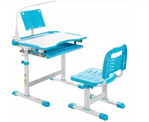 FunDesk Plus Kit rastúci stôl so stoličkou a lampičkou Farba: modrá