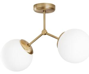 Biele/v mosadznej farbe stropné svietidlo so skleneným tienidlom 15x44 cm Damar – Opviq lights