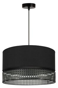 Duolla - Luster na lanku DOUBLE RATTAN 1xE27/15W/230V pr. 40 cm čierna