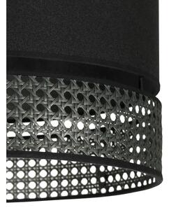 Duolla - Luster na lanku DOUBLE RATTAN 1xE27/15W/230V pr. 40 cm čierna