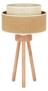 Duolla - Stolná lampa YUTE BOHO 1xE27/15W/230V pr. 25 cm hnedá/krémová