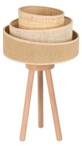 Duolla - Stolná lampa YUTE TRIO 1xE27/15W/230V pr. 25 cm hnedá/šedá/béžová