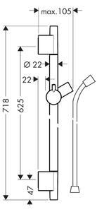 Hansgrohe Unica - S Puro sprchová tyč 65 cm so sprchovou hadicou, matná biela 28632700