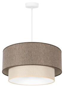 Duolla- Luster na lanku BOHO ECO RECYCLING 1xE27/15W/230V pr. 45 cm hnedá/krémová
