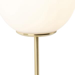 Stolná lampa v štýle art deco mosadz s opálovým sklom 45,5 cm - Pallon