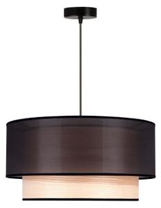 Duolla - Luster na lanku WOOD BOHO 1xE27/15W/230V pr. 45 cm čierna/béžová