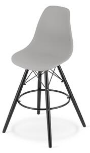 Sivá barová stolička CARBRY LAMAL s čiernymi nohami