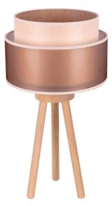 Duolla - Stolná lampa WOOD BOHO 1xE27/15W/230V pr. 25 cm medená/hnedá/béžová