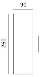 Vonkajšie nástenné svietidlo 2xGU10/35W/230V IP54 hranatý čierna