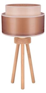 Duolla - Stolná lampa WOOD BOHO 1xE27/15W/230V pr. 25 cm medená/hnedá/béžová