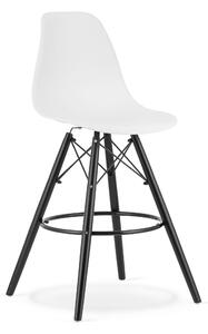 Biela barová stolička CARBRY LAMAL s čiernymi nohami