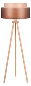 Duolla - Stojacia lampa WOOD BOHO 1xE27/15W/230V pr. 45 cm medená/hnedá/béžová