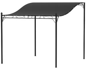 OUTSUNNY Voľne stojaca kovová pergola so zaťahovacou plátennou strechou 298 x 248 cm tmavosivá