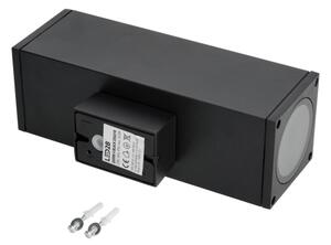 Vonkajšie nástenné svietidlo 2xGU10/35W/230V IP54 hranatý čierna