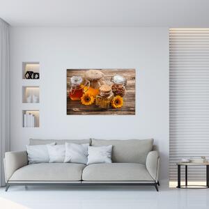 Obraz - Zátišie s medovými pohármi (90x60 cm)