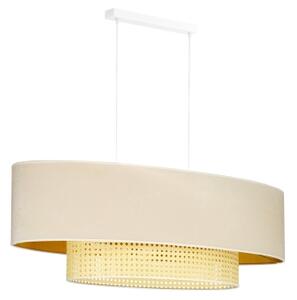 Duolla - Luster na lanku DOUBLE OVAL RATTAN 2xE27/15W/230V krémová/ratan