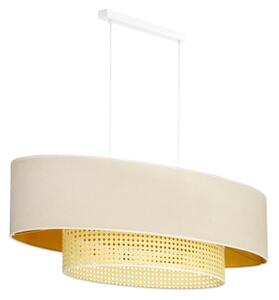 Duolla - Luster na lanku DOUBLE OVAL RATTAN 2xE27/15W/230V krémová/ratan