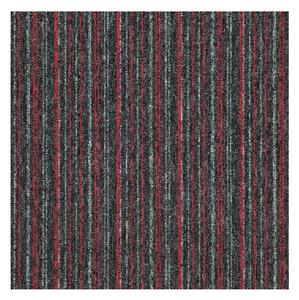 Balta , Kobercový štvorec Sonar Lines 4520 červenočierny 50 x 50 cm, chodba / predsieň