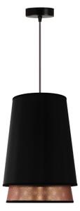 Duolla - Luster na lanku BELL SHINY 1xE27/15W/230V pr. 25 cm čierna/medená