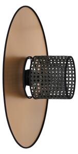 Duolla - Nástenné svietidlo TOKYO RATTAN 1xE27/15W/230V pr. 50 cm zlatá/čierna