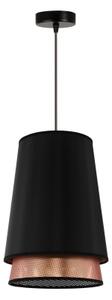 Duolla - Luster na lanku BELL SHINY 1xE27/15W/230V pr. 25 cm čierna/medená
