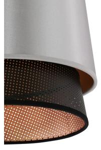 Duolla - Luster na lanku BELL SHINY 1xE27/15W/230V pr. 25 cm strieborná/čierna