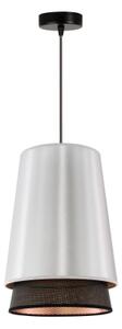 Duolla - Luster na lanku BELL SHINY 1xE27/15W/230V pr. 25 cm strieborná/čierna