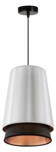 Duolla - Luster na lanku BELL SHINY 1xE27/15W/230V pr. 25 cm strieborná/čierna