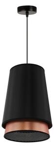 Duolla - Luster na lanku BELL SHINY 1xE27/15W/230V pr. 25 cm čierna/medená