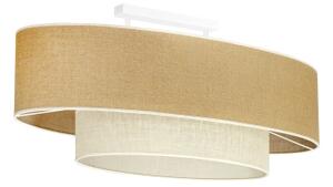 Duolla - Prisadený luster DOUBLE OVAL YUTE 2xE27/15W/230V hnedá/krémová