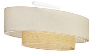 Duolla - Prisadený luster DOUBLE OVAL NATURE 2xE27/15W/230V krémová/béžová